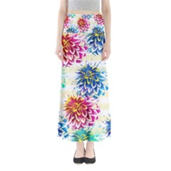 Colorful Dahlias Maxi Skirts