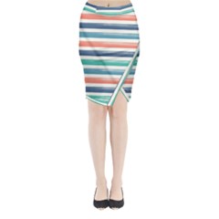 Summer Mood Striped Pattern Midi Wrap Pencil Skirt