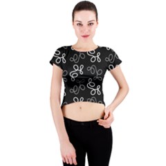 Elegance - Gray Crew Neck Crop Top by Valentinaart