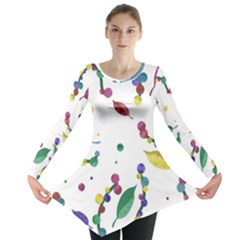 Abstract Floral Design Long Sleeve Tunic  by Valentinaart