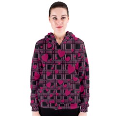 Harts Pattern Women s Zipper Hoodie