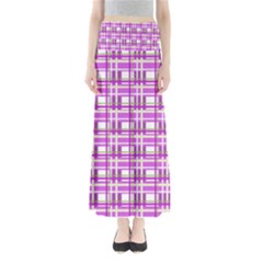 Purple Plaid Pattern Maxi Skirts