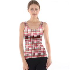 Red Plaid Pattern Tank Top by Valentinaart