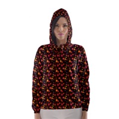 Exotic Colorful Flower Pattern  Hooded Wind Breaker (women) by Brittlevirginclothing