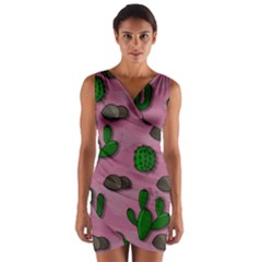 Cactuses 2 Wrap Front Bodycon Dress by Valentinaart