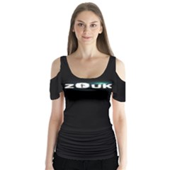 Zouk Dancing Butterfly Sleeve Cutout Tee 