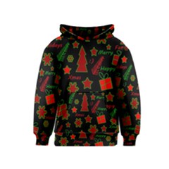 Red And Green Xmas Pattern Kids  Pullover Hoodie by Valentinaart