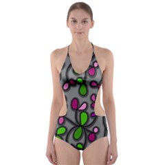 Floral Pattern Cut-out One Piece Swimsuit by Valentinaart