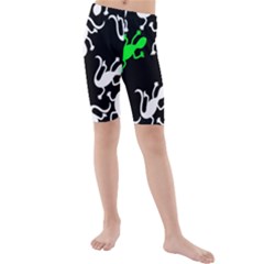 Green Lizards  Kids  Mid Length Swim Shorts by Valentinaart