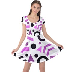 Magenta Direction Pattern Cap Sleeve Dresses by Valentinaart