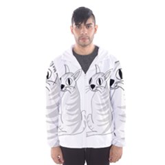 White Cat  Hooded Wind Breaker (men) by Valentinaart