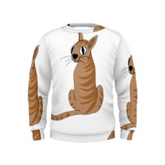 Brown Cat Kids  Sweatshirt by Valentinaart