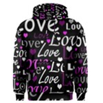 Valentine s day pattern - purple Men s Pullover Hoodie