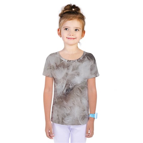 Down Comforter Feathers Goose Duck Feather Photography Kids  One Piece Tee by yoursparklingshop