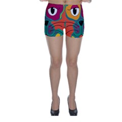 Colorful Cat 2  Skinny Shorts by Valentinaart