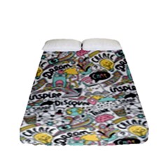 Communication Web Seamless Pattern Fitted Sheet (full/ Double Size) by kostolom3000shop