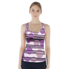 Purple Simple Pattern Racer Back Sports Top