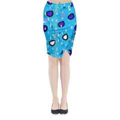 Rainy Day - Blue Midi Wrap Pencil Skirt