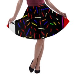 Color Tv A-line Skater Skirt