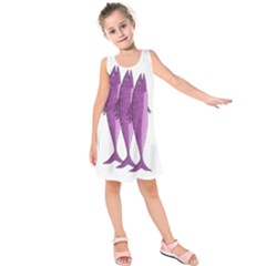 Mackerel - Magenta Kids  Sleeveless Dress by Valentinaart