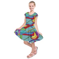 Abstract Machine Kids  Short Sleeve Dress