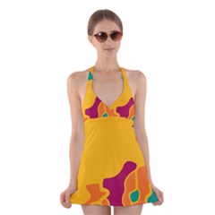 Colorful Creativity Halter Swimsuit Dress