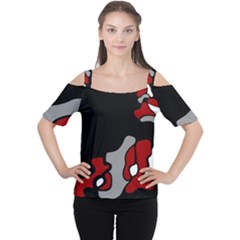 Red Creativity 2 Women s Cutout Shoulder Tee