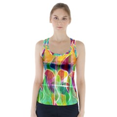 Abstract Sunrise Racer Back Sports Top