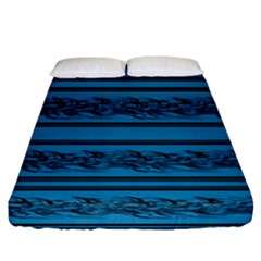 Blue Barbwire Fitted Sheet (california King Size)