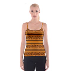 Orange Barbwire Pattern Spaghetti Strap Top