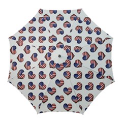 Usa Grunge Heart Shaped Flag Pattern Golf Umbrellas