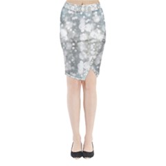 Light Circles, Watercolor Art Painting Midi Wrap Pencil Skirt