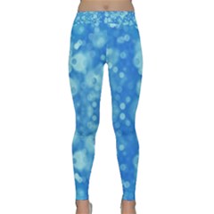 Light Circles, Dark And Light Blue Color Classic Yoga Leggings