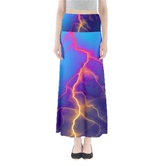 Lightning Colors, Blue Sky, Pink Orange Yellow Maxi Skirts