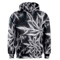 Snowflake In Feather Look, Black And White Men s Pullover Hoodie by picsaspassion