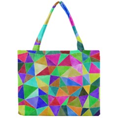 Triangles, Colorful Watercolor Art  Painting Mini Tote Bag