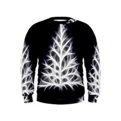 Christmas Fir, Black And White Kids  Sweatshirt