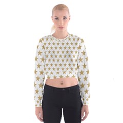 Golden Stars Pattern Women s Cropped Sweatshirt by picsaspassion