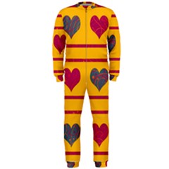 Decorative Harts Pattern Onepiece Jumpsuit (men)  by Valentinaart