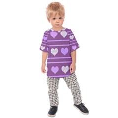 Purple Harts Pattern 2 Kids  Raglan Tee