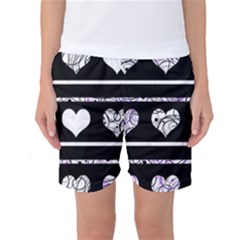 Elegant Harts Pattern Women s Basketball Shorts by Valentinaart