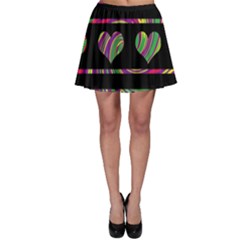 Colorful Harts Pattern Skater Skirt by Valentinaart