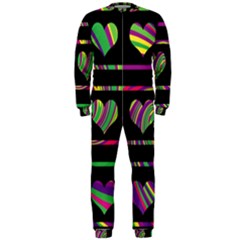 Colorful Harts Pattern Onepiece Jumpsuit (men)  by Valentinaart