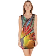 Fractal Bird Of Paradise Bodycon Dress by WolfepawFractals