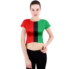 Kwanzaa Colors African American Red Black Green  Crew Neck Crop Top by yoursparklingshop