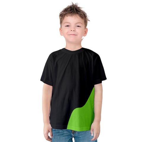 Black And Green Kids  Cotton Tee by Valentinaart