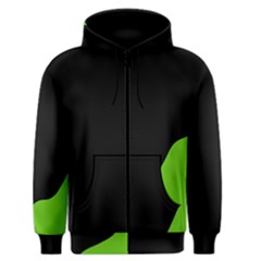 Black And Green Men s Zipper Hoodie by Valentinaart