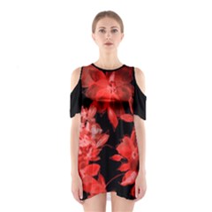 Red Flower  Shoulder Cutout One Piece by Brittlevirginclothing