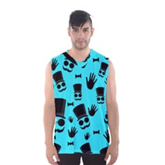 Gentlemen - Blue Pattern Men s Basketball Tank Top by Valentinaart