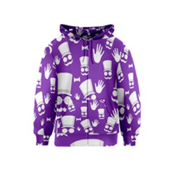 Gentleman Pattern - Purple And White Kids  Zipper Hoodie by Valentinaart